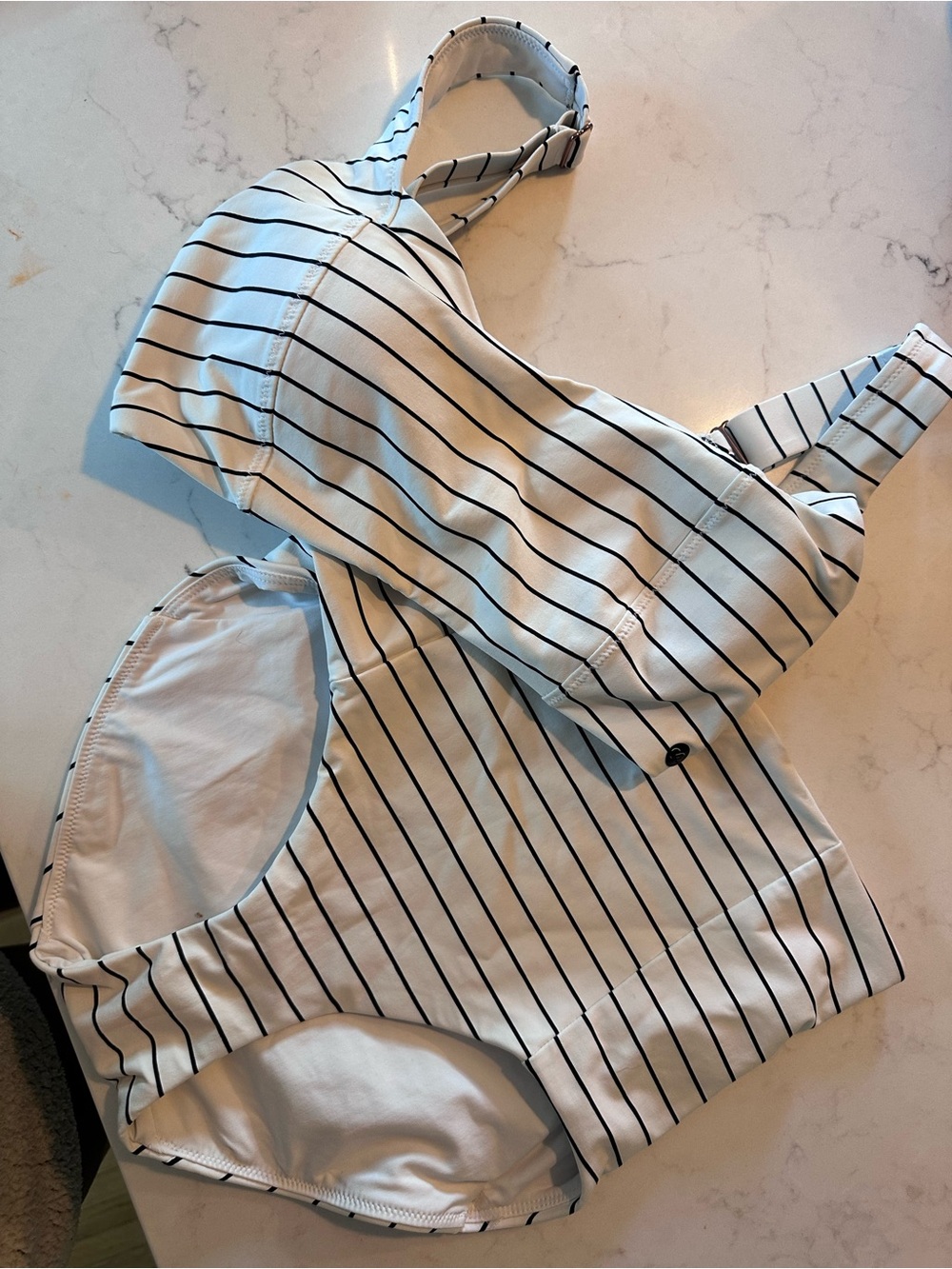 CALIA by Carrie Underwood White Bikini with Black Stripes